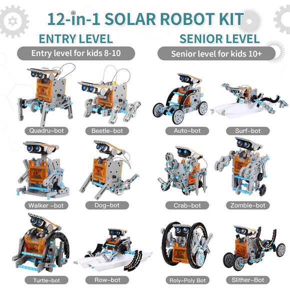 Lucky Doug 12-in-1 STEM Solar Robot Kit. Includes All Pieces Seen In Stock Photo - Picture 6 of 10